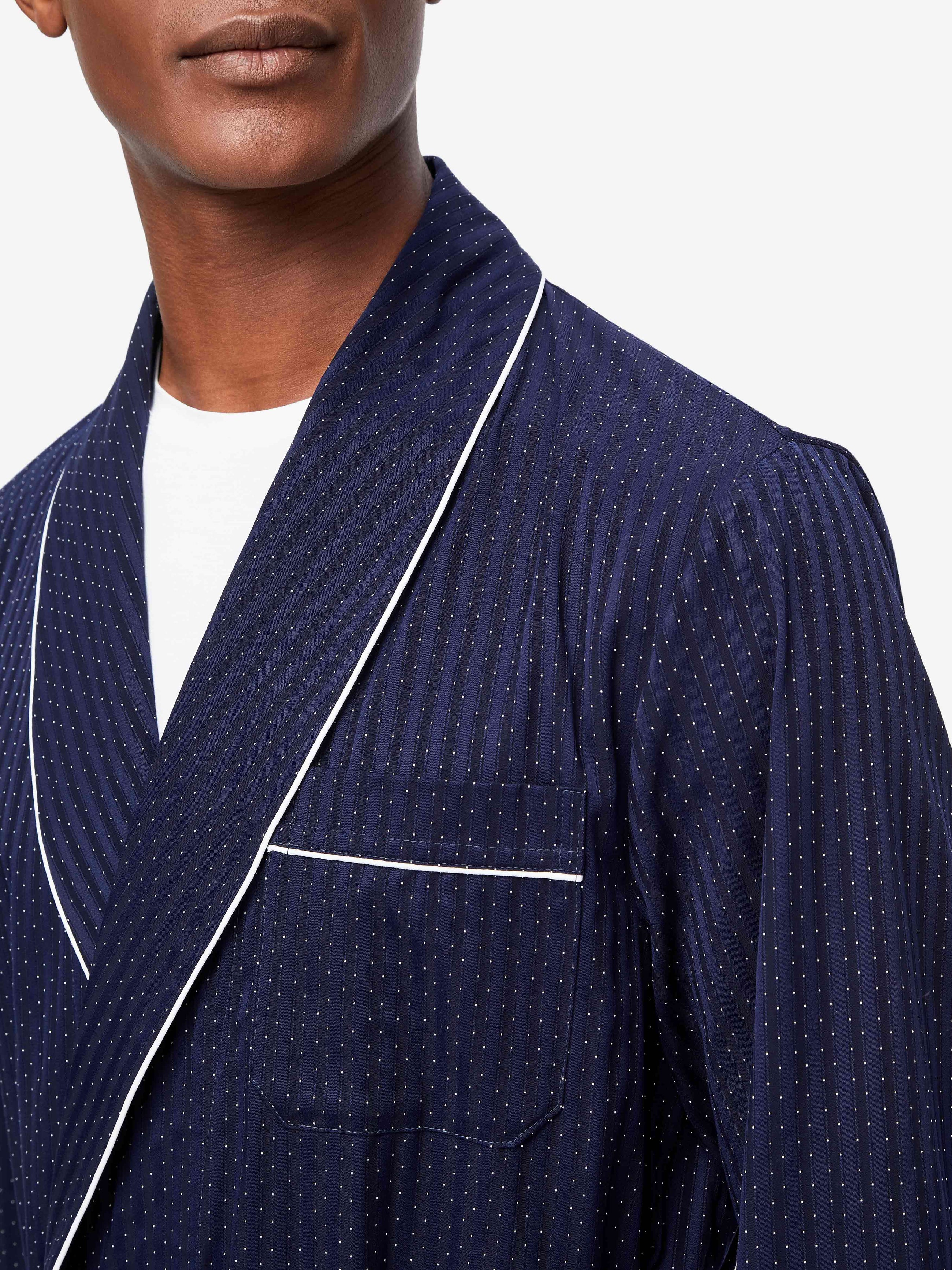 Men s Dressing Gown Royal 40 Cotton Navy