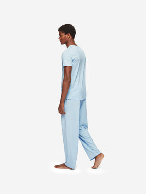 Men's Lounge Trousers Basel Micro Modal Stretch Sky