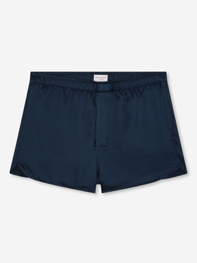 Men's Modern Fit Boxers Bailey Silk Satin Navy