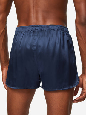 Men's Modern Fit Boxers Bailey Silk Satin Navy