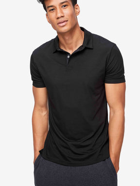 Men's Polo Shirt Basel Micro Modal Stretch Black