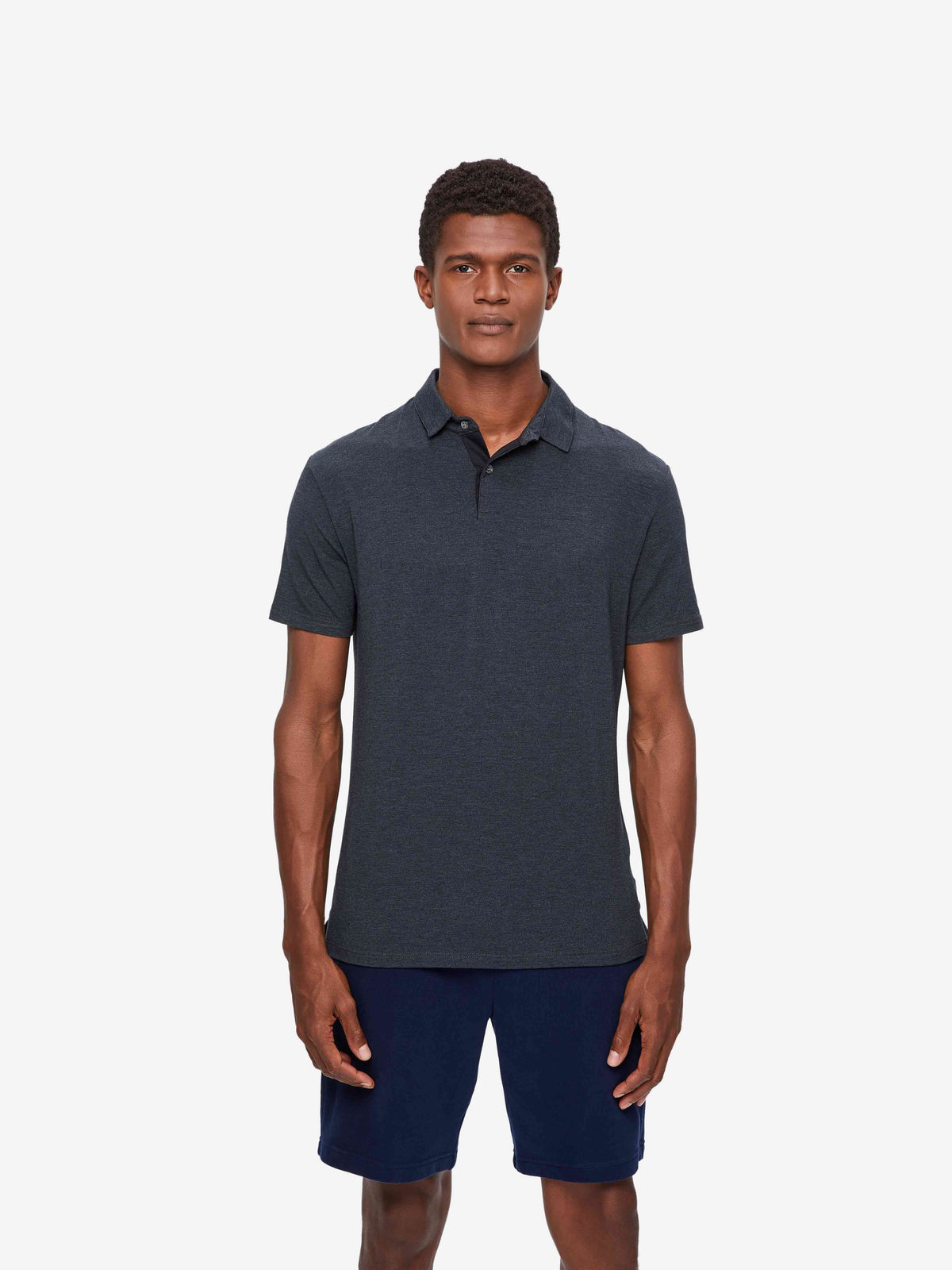Men's Polo Shirt Marlowe Micro Modal Stretch Anthracite