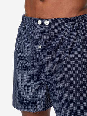 Men's Short Pyjamas Plaza 21 Cotton Batiste Navy