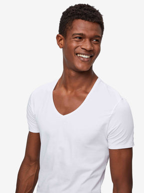 Men's Underwear V-Neck T-Shirt Jack Pima Cotton Stretch White