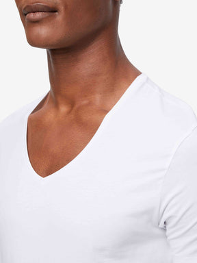 Men's Underwear V-Neck T-Shirt Jack Pima Cotton Stretch White