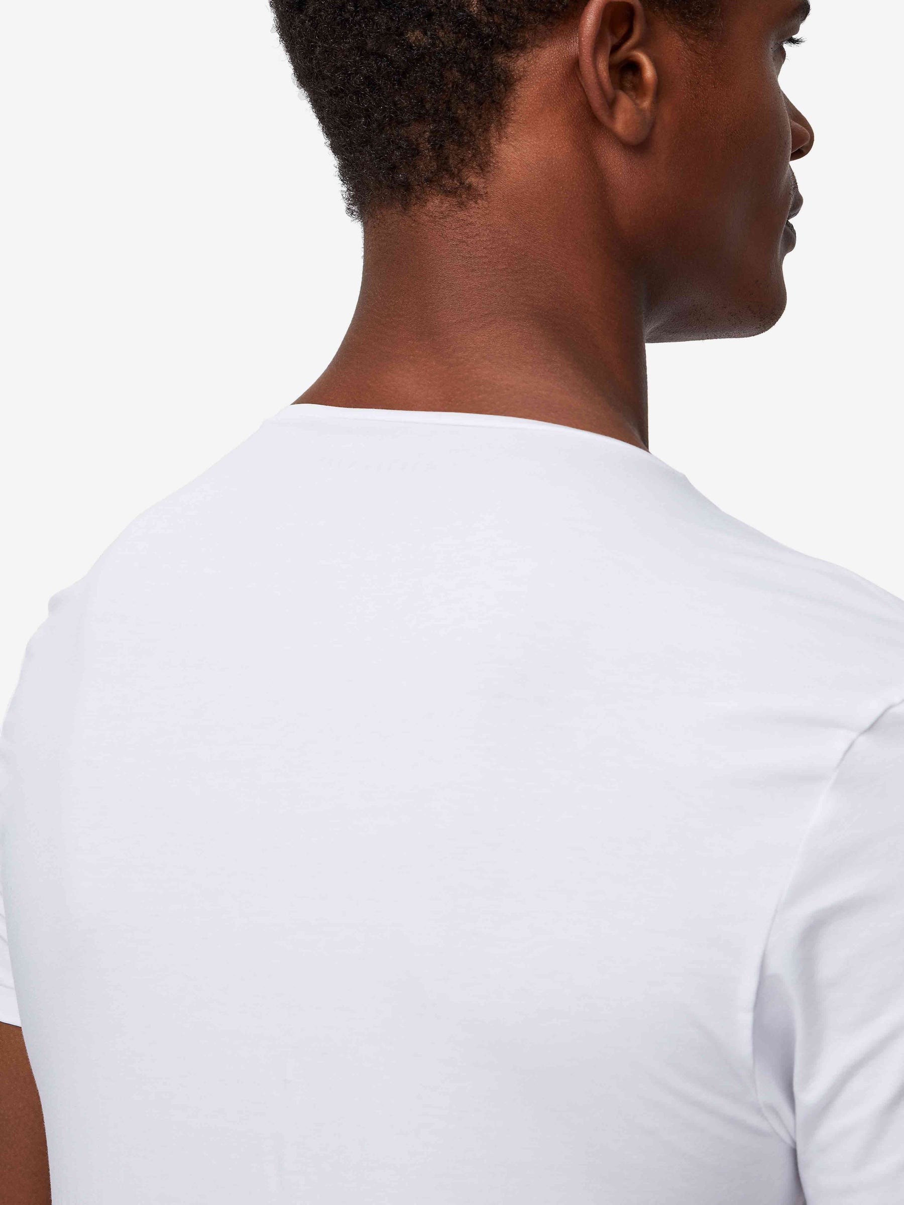 Men's Underwear V-Neck T-Shirt Jack Pima Cotton Stretch White