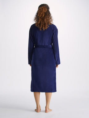 Women's Bathrobe Triton 10 Terry Cotton Navy