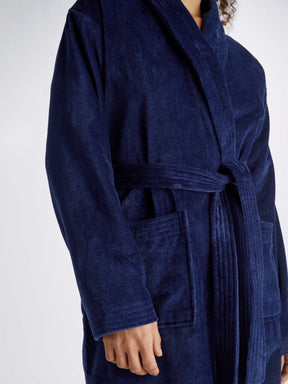 Women's Bathrobe Triton 10 Terry Cotton Navy