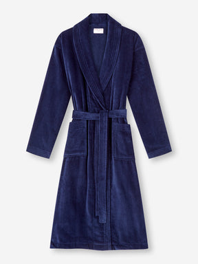 Women's Bathrobe Triton 10 Terry Cotton Navy