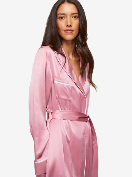 Dusky Rose Pink Borg Fleece Hooded Bath Robe | Heat Treats