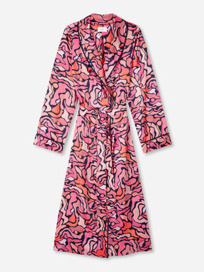 Women s Long Dressing Gown Brindisi 85 Silk Satin Multi