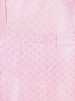 Women's Long Dressing Gown Kate 7 Cotton Jacquard Pink