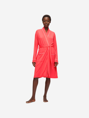 Women's Dressing Gown Lara Micro Modal Stretch Watermelon Pink