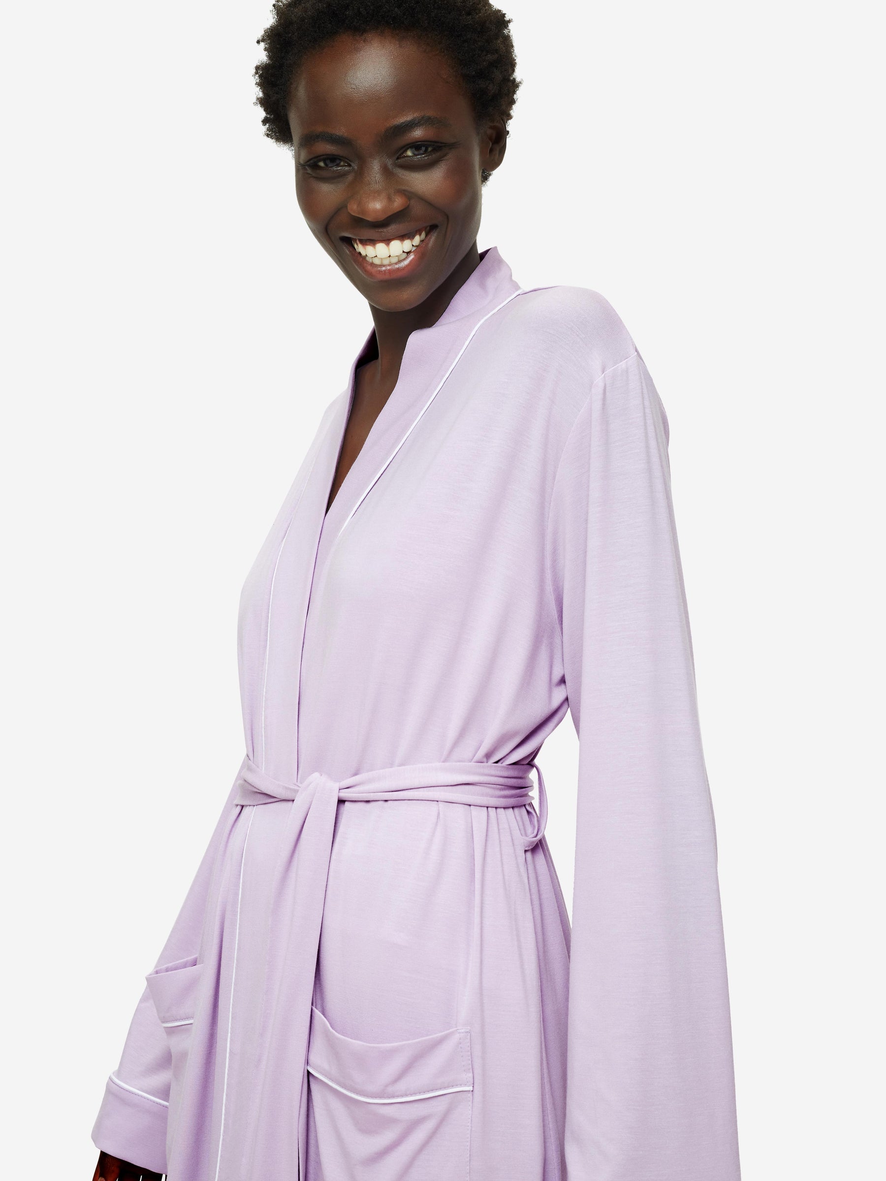 Women's Dressing Gown Lara Micro Modal Stretch Lilac