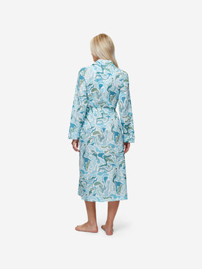 Women's Long Dressing Gown Ledbury 61 Cotton Batiste Green