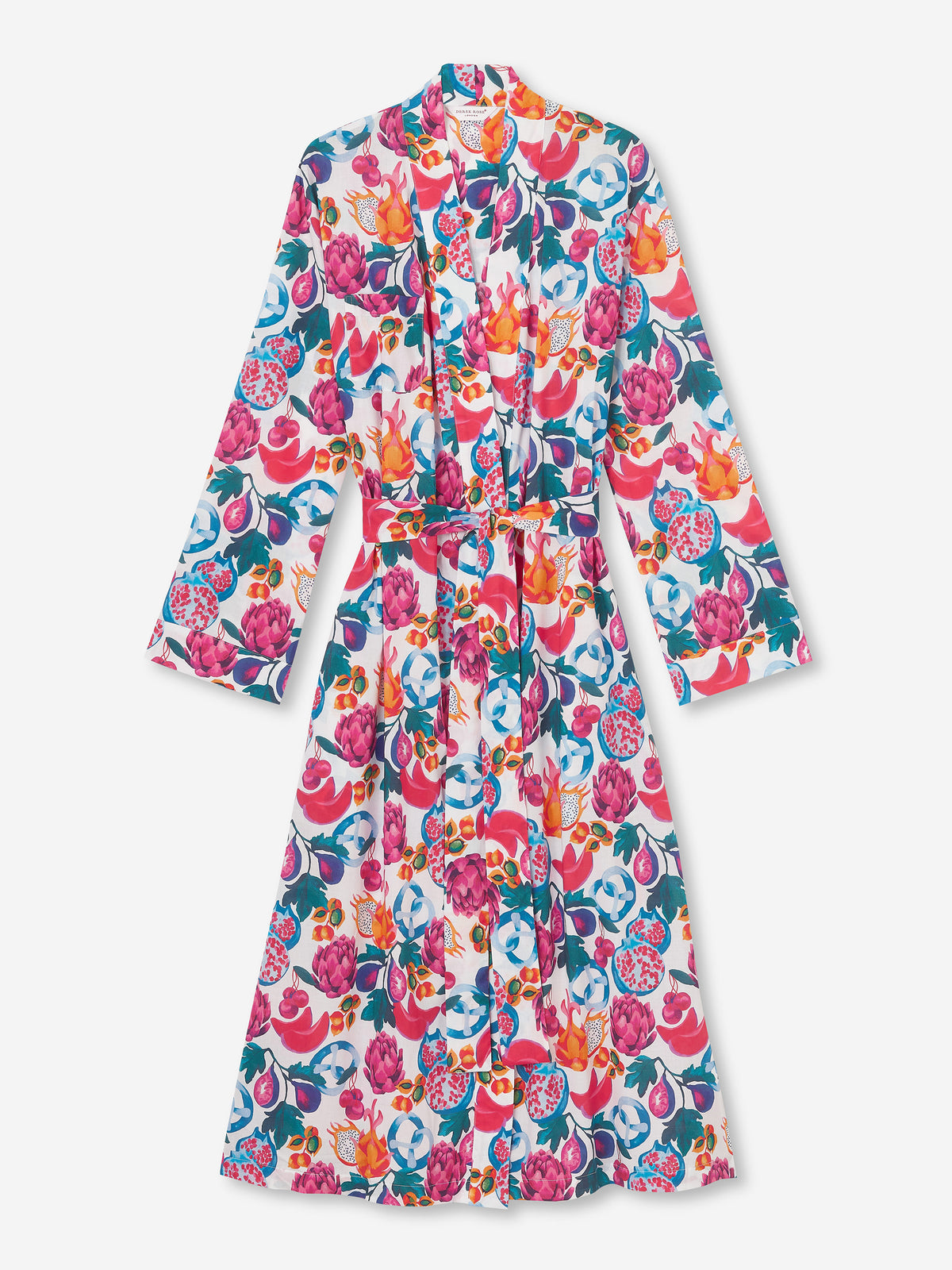 Women's Long Dressing Gown Ledbury 50 Cotton Batiste White