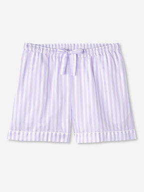 Women's Lounge Shorts Capri 19 Cotton Lilac