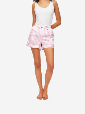 Women's Lounge Shorts Capri 20 Cotton Pink