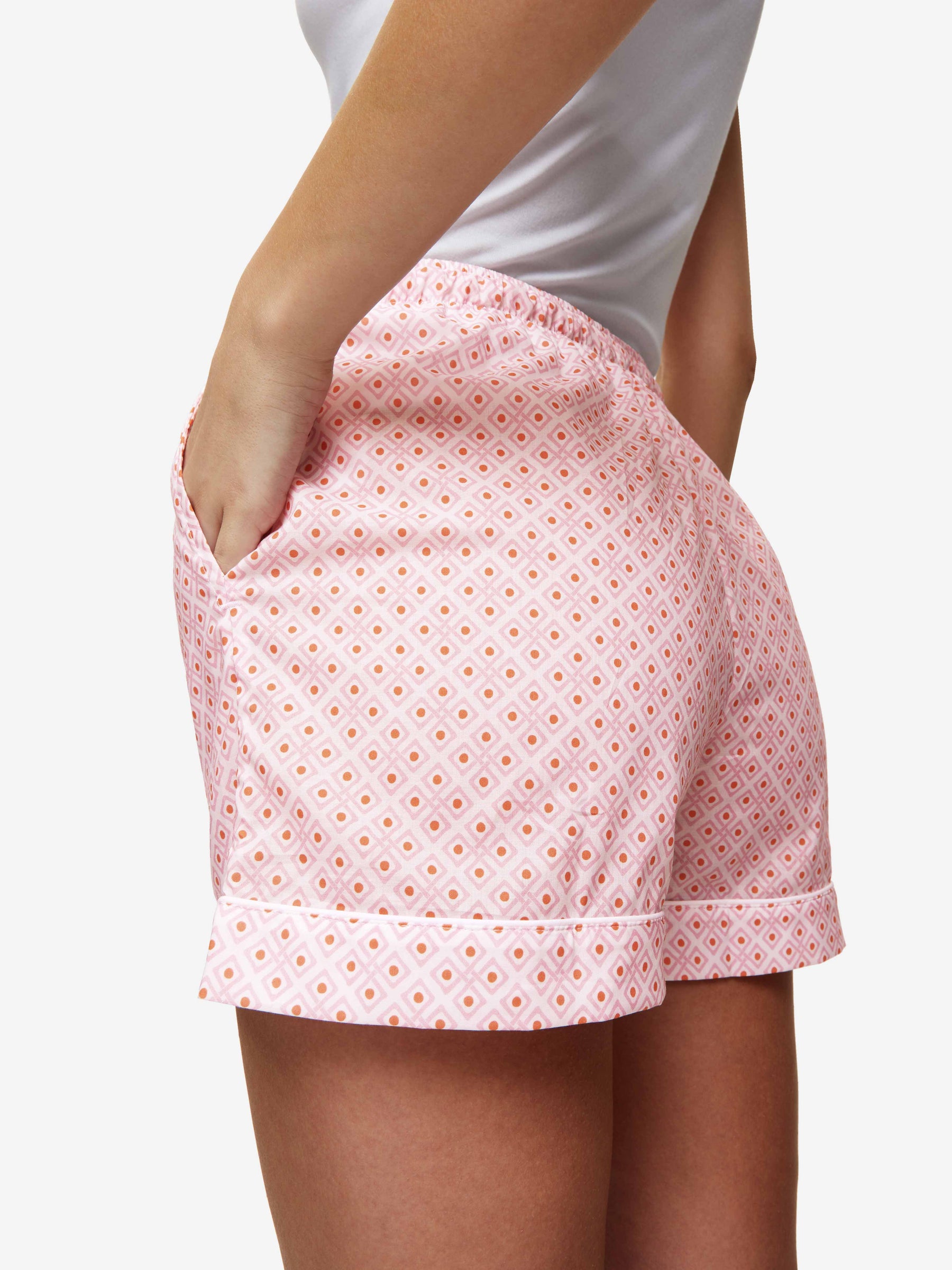 Women's Lounge Shorts Ledbury 56 Cotton Batiste Pink