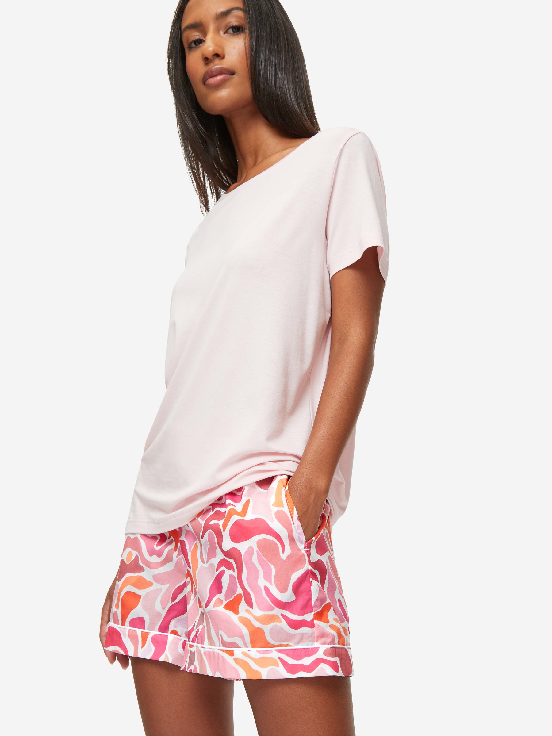 Women's Lounge Shorts Ledbury 61 Cotton Batiste Pink