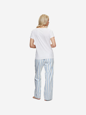 Women's Lounge Trousers Kelburn 31 Brushed Cotton Blue