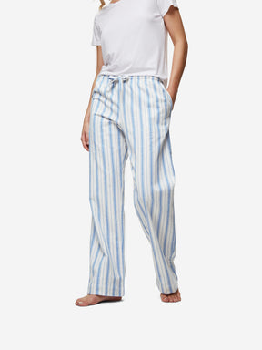 Women's Lounge Trousers Kelburn 31 Brushed Cotton Blue