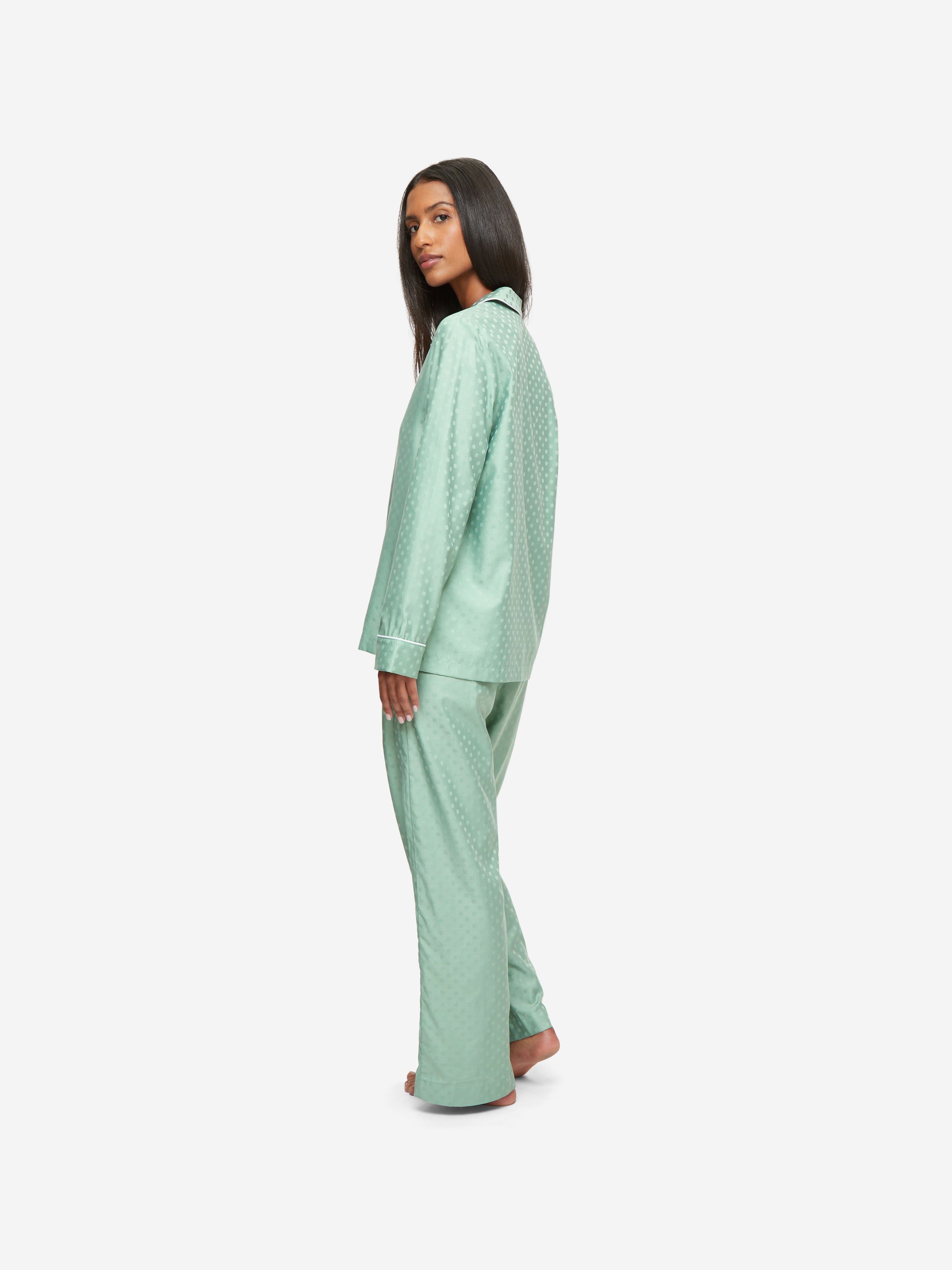Women's Pyjamas Kate Cotton Jacquard Green
