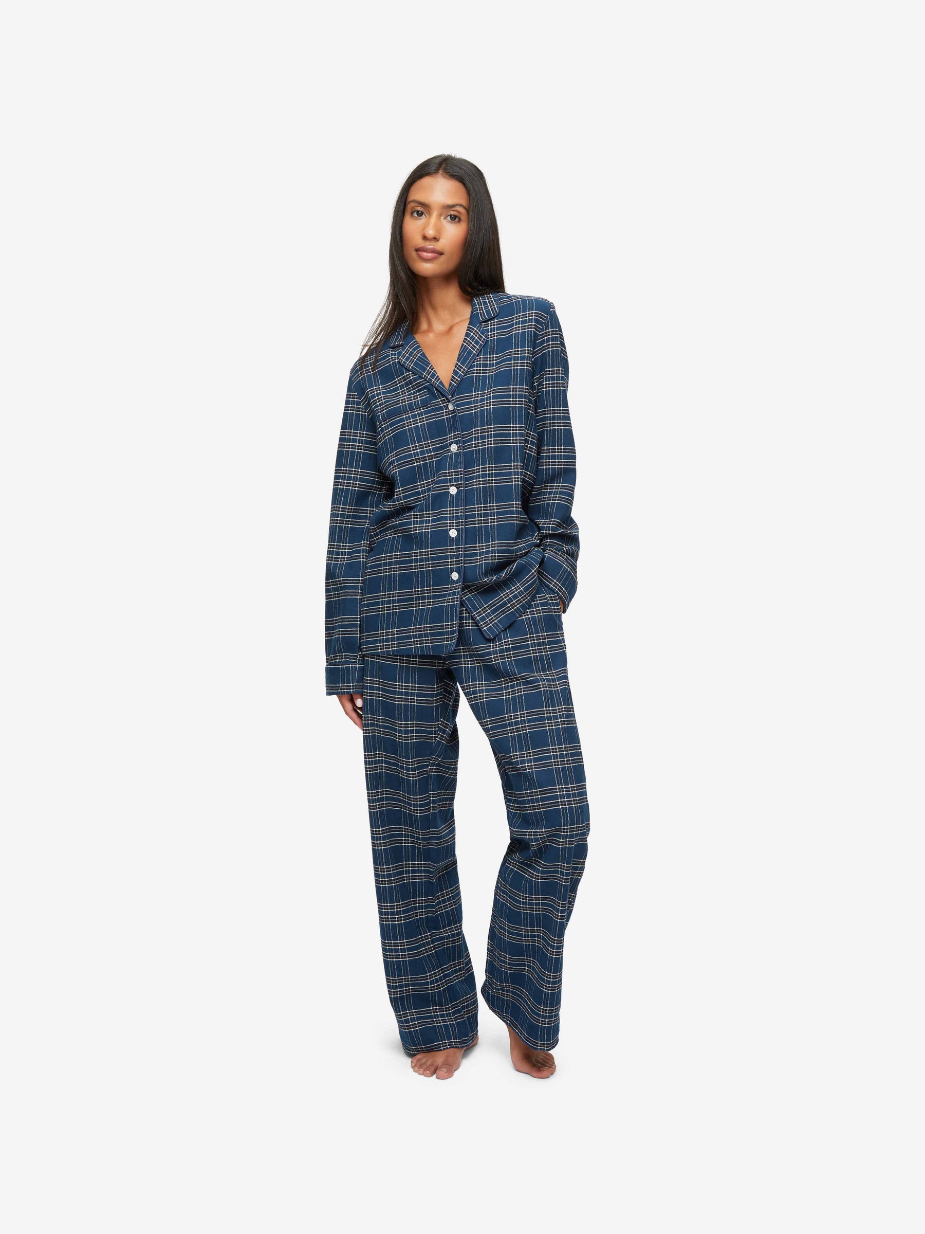 Women's Pyjamas Kelburn 30 Brushed Cotton Navy