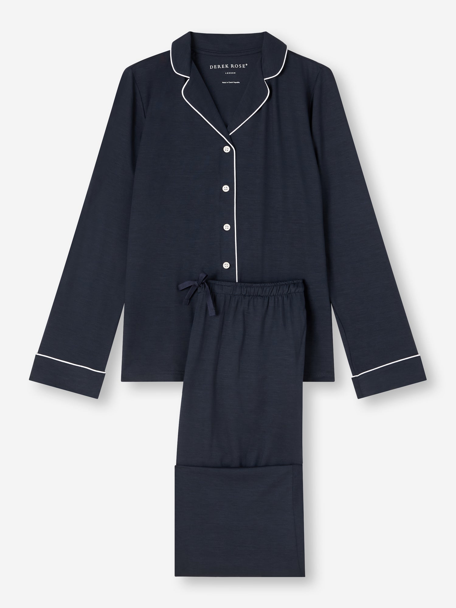 Lara Micro Modal Stretch Navy Women's Pyjamas | Derek Rose