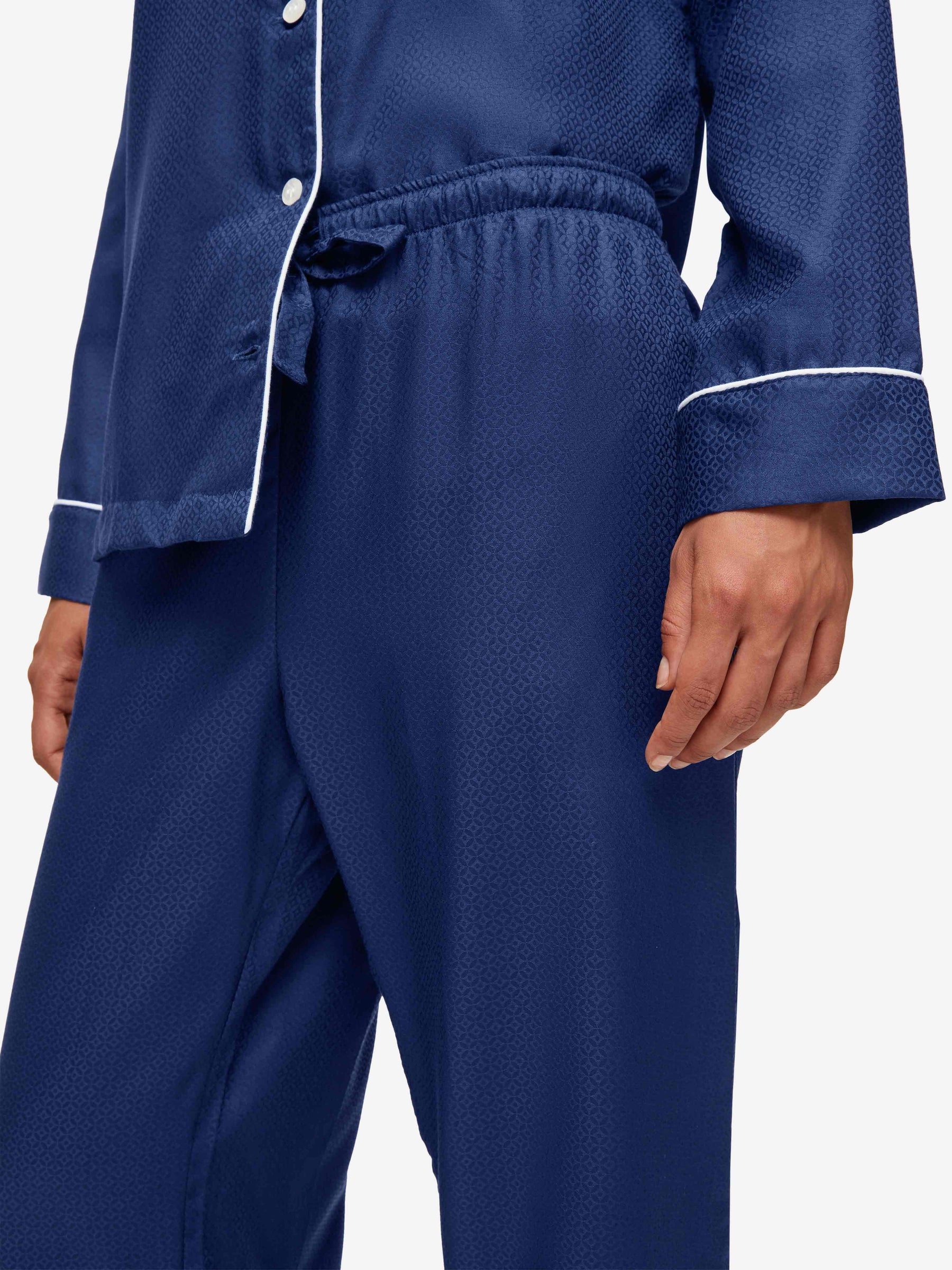Women's Pyjamas Lombard 6 Cotton Jacquard Navy