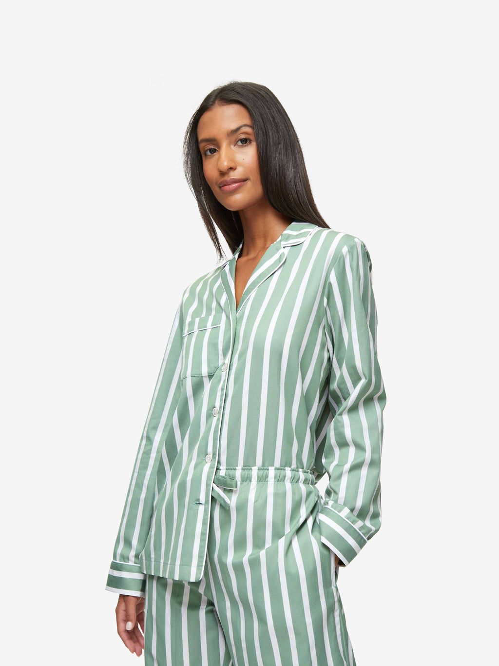 LCDIUDIU Pyjamas,Women'S Cotton Pyjama Sets Vintage Green Lapel