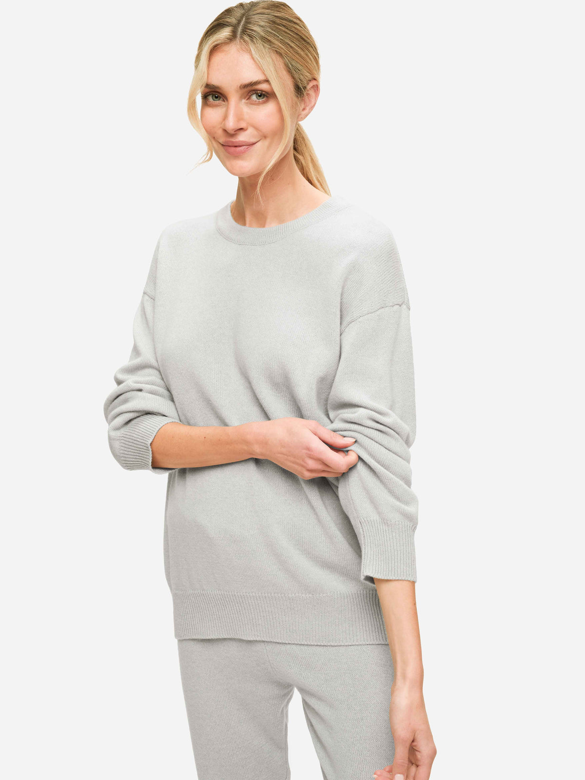 Women's Relaxed Sweater Daphne Cashmere Silver
