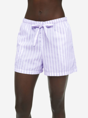 Women's Short Cami Pyjamas Capri 19 Cotton Lilac
