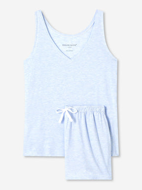 Women's Short Cami Pyjamas Ethan Micro Modal Stretch Blue Heather
