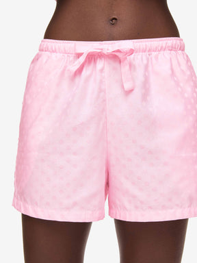 Women's Short Cami Pyjamas Kate 7 Cotton Jacquard Pink