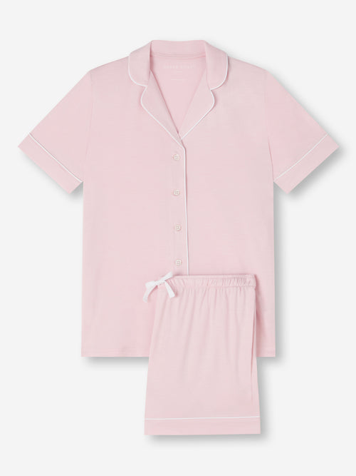 Lara Micro Modal Stretch Ballet Pink Women's Short Pyjamas Derek Rose