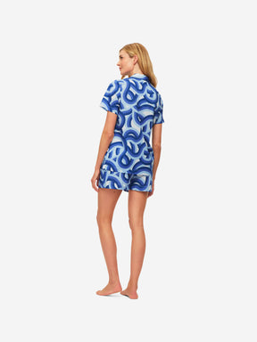 Women's Short Pyjamas Ledbury 51 Cotton Batiste Blue