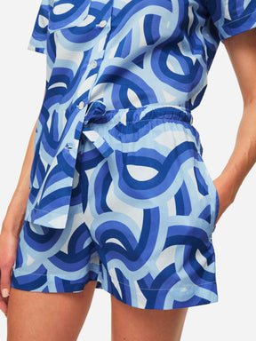 Women's Short Pyjamas Ledbury 51 Cotton Batiste Blue