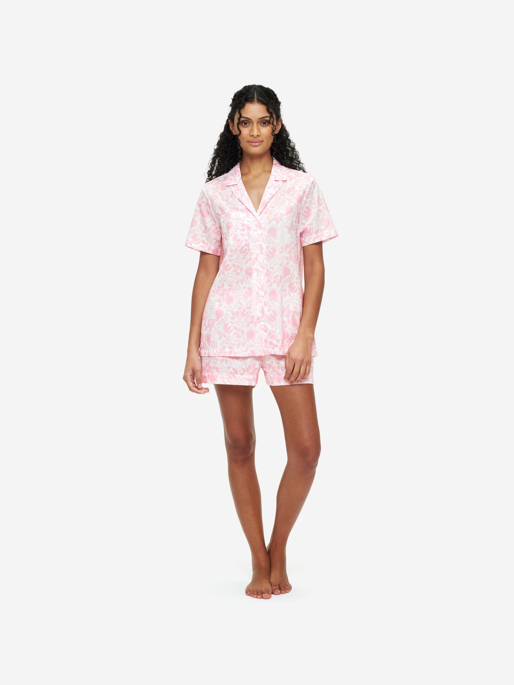 Women's Short Pyjamas Nelson 89 Cotton Batiste Pink