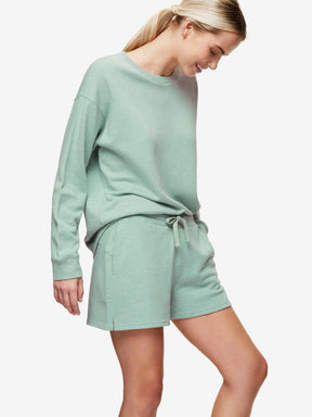 Women's Sweat Shorts Quinn Cotton Modal Soft Green Heather