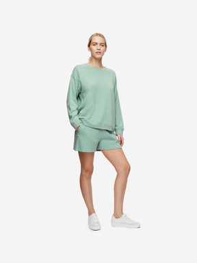 Women's Sweat Shorts Quinn Cotton Modal Soft Green Heather