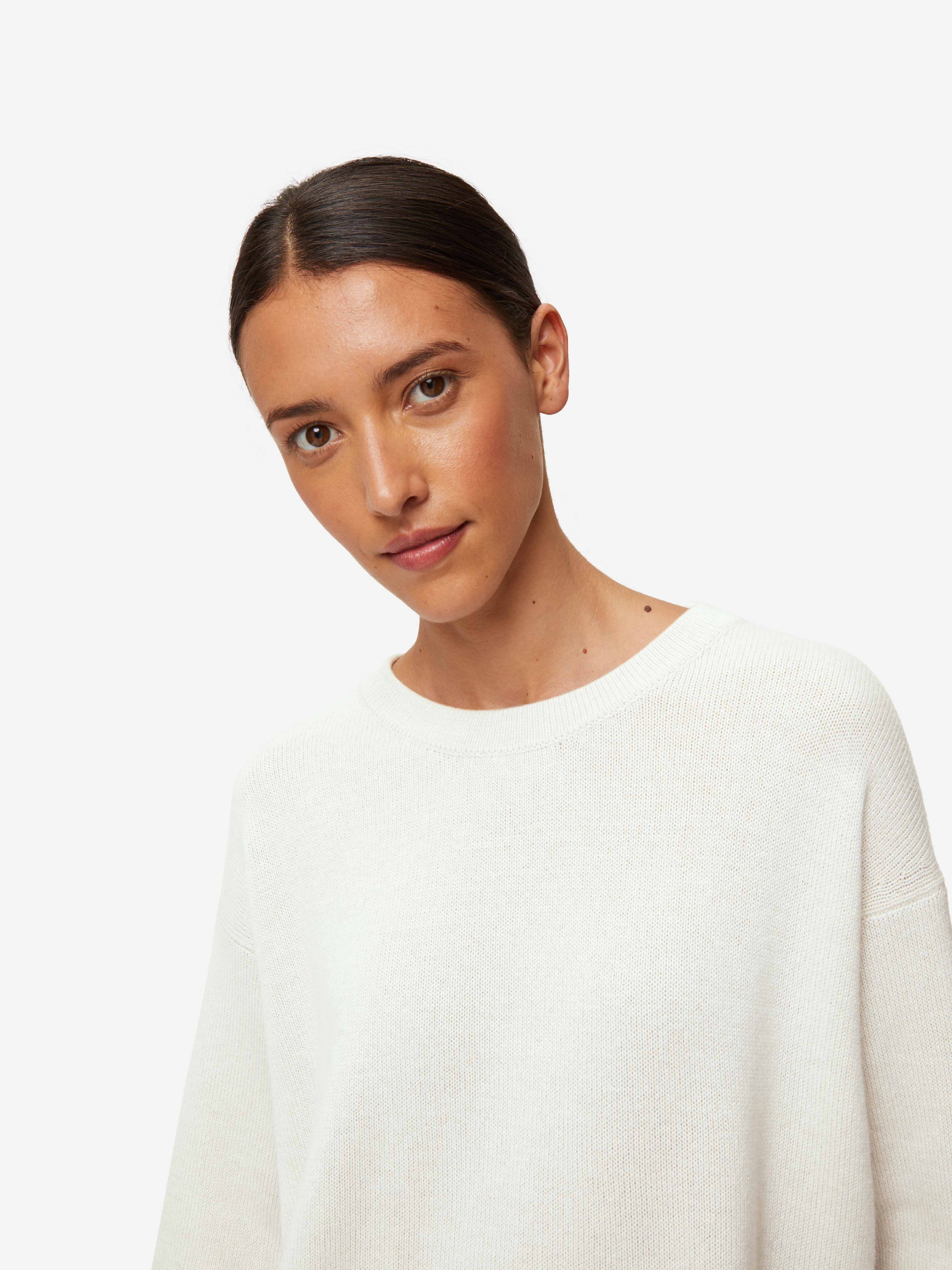 Women's Relaxed Sweater Daphne Cashmere Winter White