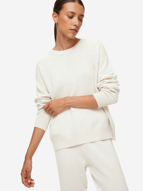 Women's Relaxed Sweater Daphne Cashmere Winter White