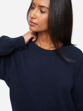 Women's Relaxed Sweater Daphne Cashmere Navy