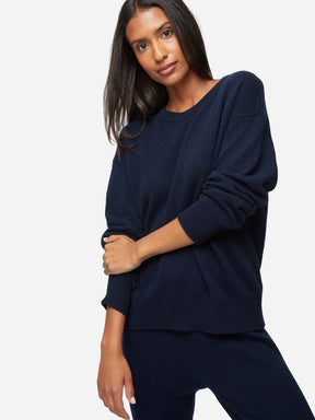 Women's Relaxed Sweater Daphne Cashmere Navy