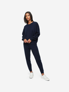 Women's Relaxed Sweater Daphne Cashmere Navy