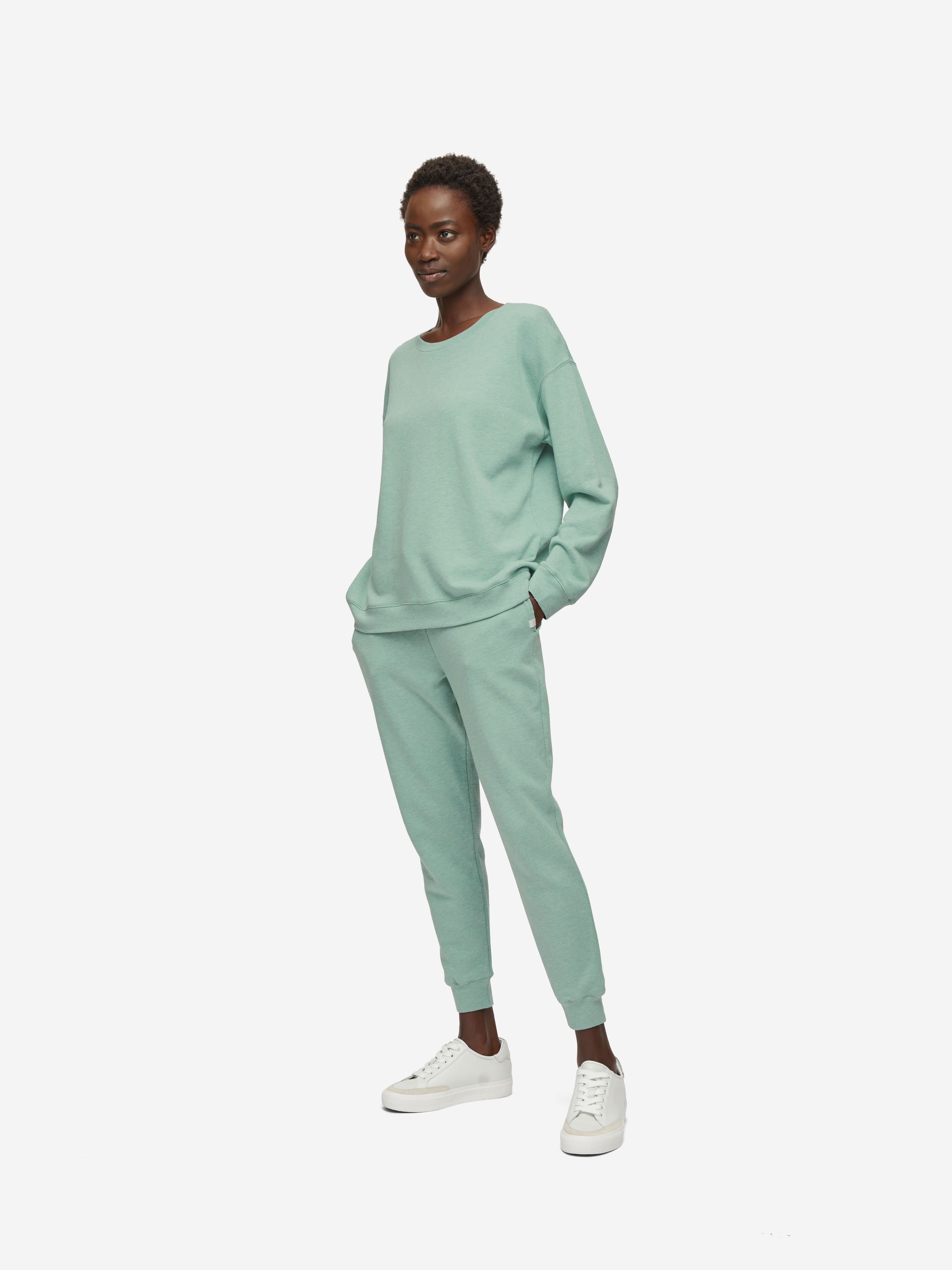 Women's Sweatshirt Quinn Cotton Modal Soft Green Heather