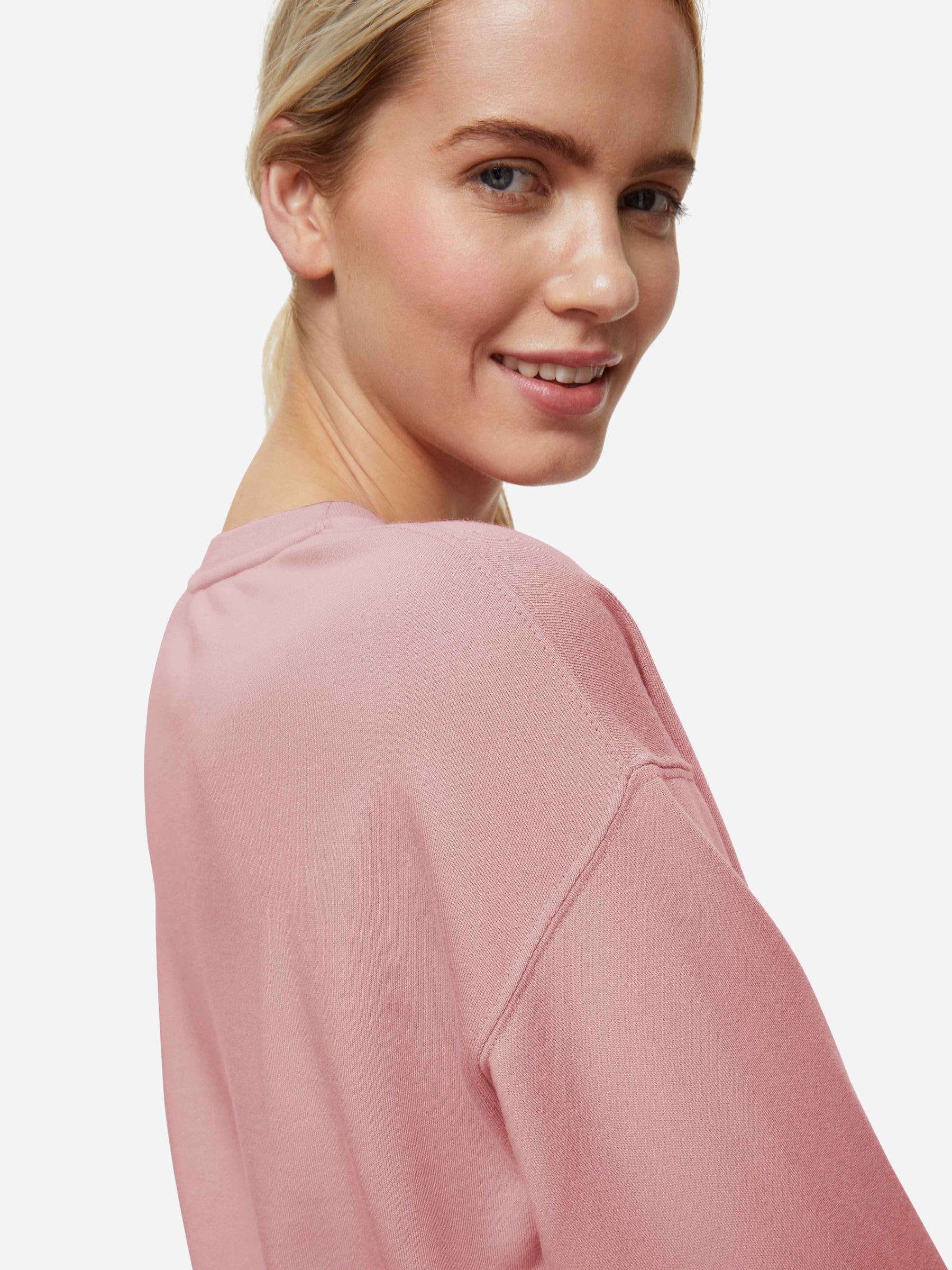 Women's Sweatshirt Quinn Cotton Modal Rose Pink