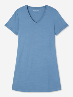 Women's V-Neck Sleep T-Shirt Lara Micro Modal Stretch Denim