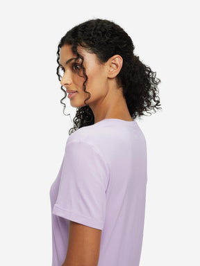 Women's V-Neck Sleep T-Shirt Lara Micro Modal Stretch Lilac